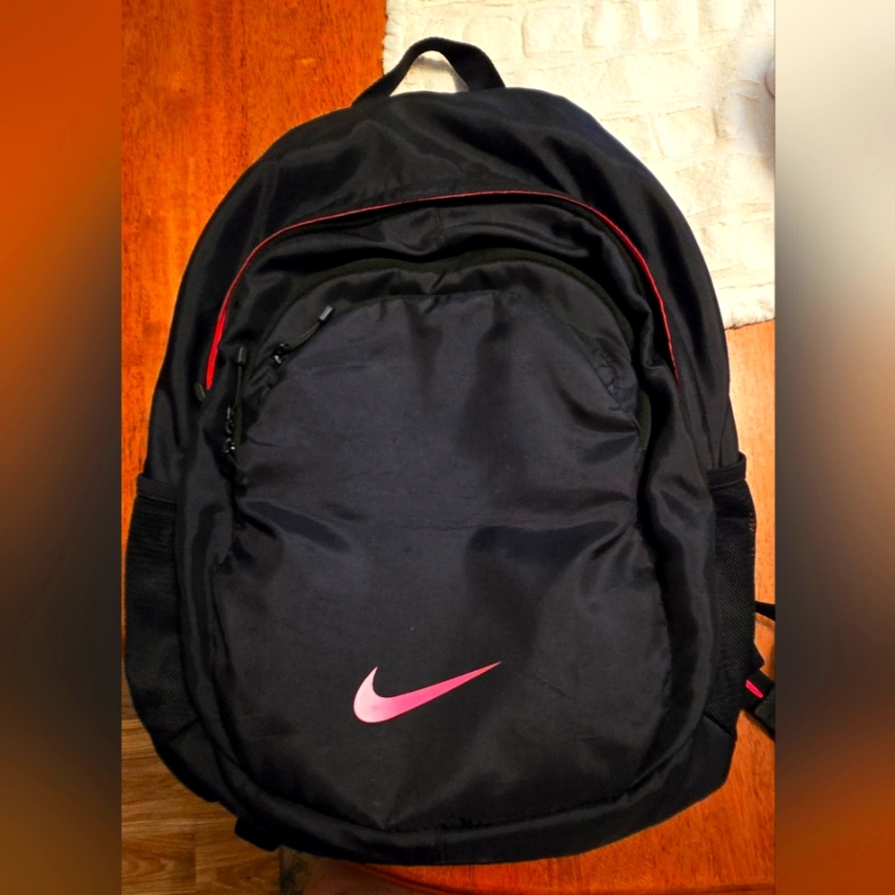 Nike Black Backpack with Pink Accents